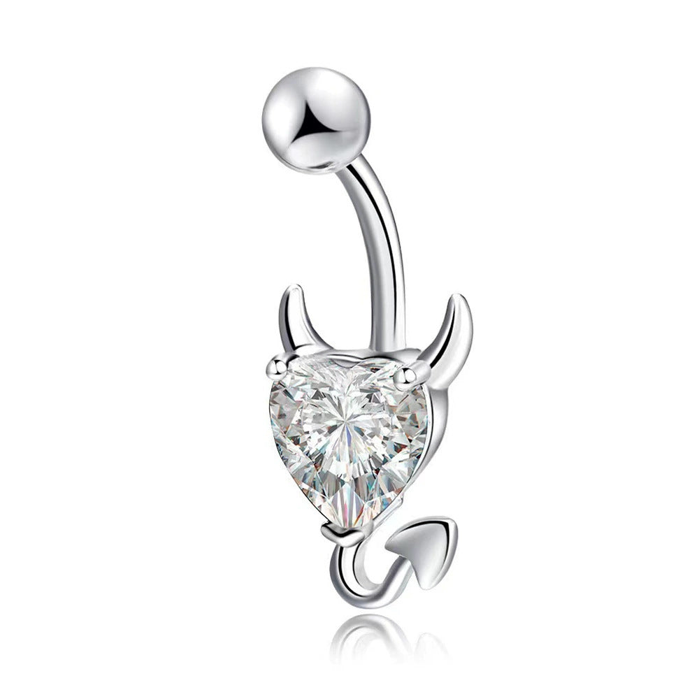 S925 Silver Diamond Pendant Belly Button Ring (Sweet-Cool Luxury Multi-Style)