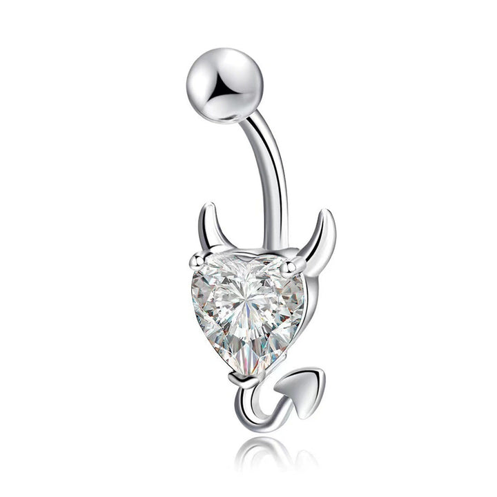 S925 Silver Diamond Pendant Belly Button Ring (Sweet-Cool Luxury Multi-Style)