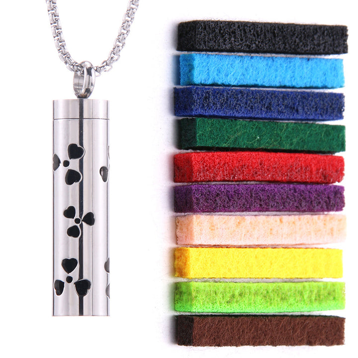 Cylindrical Hollow Aromatherapy Necklace Set (Light Luxury Niche Fragrance Necklace)