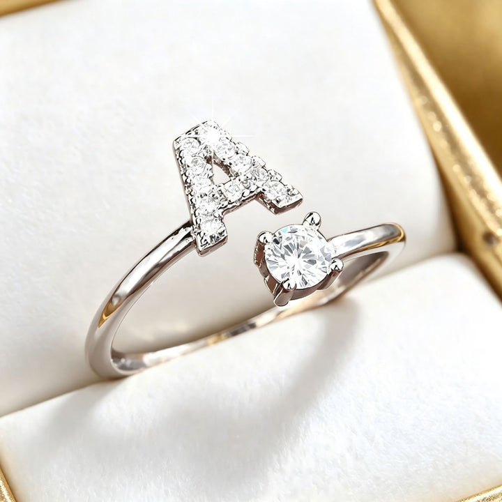 Initial Diamond Open Ring