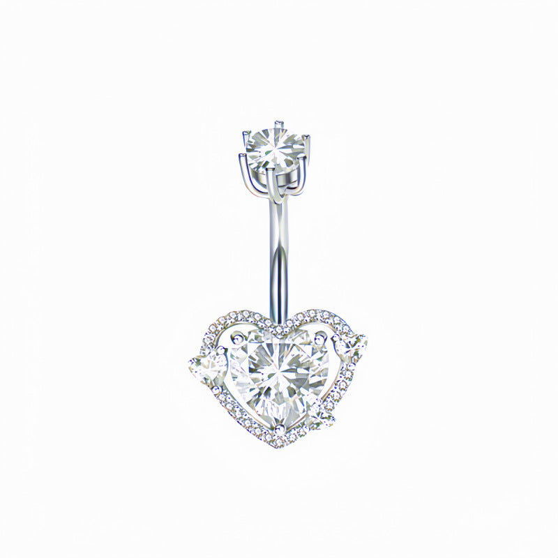 S925 Silver Diamond Pendant Belly Button Ring (Sweet-Cool Luxury Multi-Style)