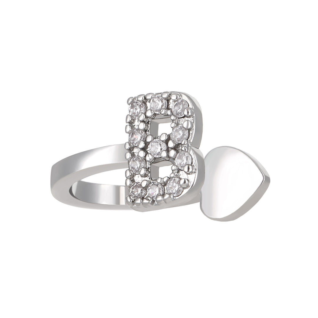 A-Z 26 Letters Paved Diamond Ear Cuffs, Adjustable Diamond Ear Cuffs For Non-Pierced Ears