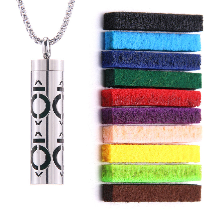 Cylindrical Hollow Aromatherapy Necklace Set (Light Luxury Niche Fragrance Necklace)