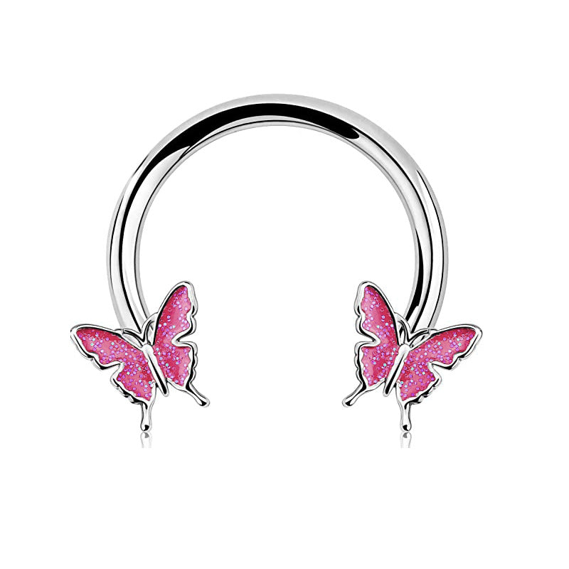 Whimsical Animal & Plant C-Shaped Nose Ring Set (Light Luxury Niche Cute Nose/Ear Piercing)