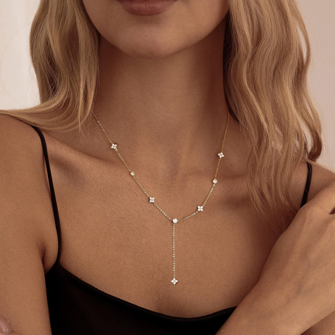 Y Drop Gold Necklace, 4 Styles Available, Dainty Lariat Choker