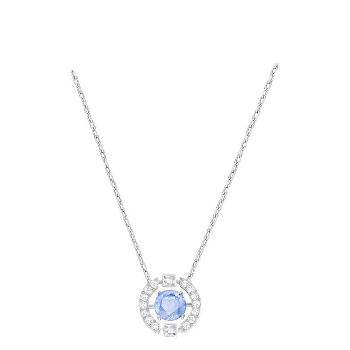 Sparkling Round Diamond Pendant Necklace, Multi-color Stone Luxury Women's Choker