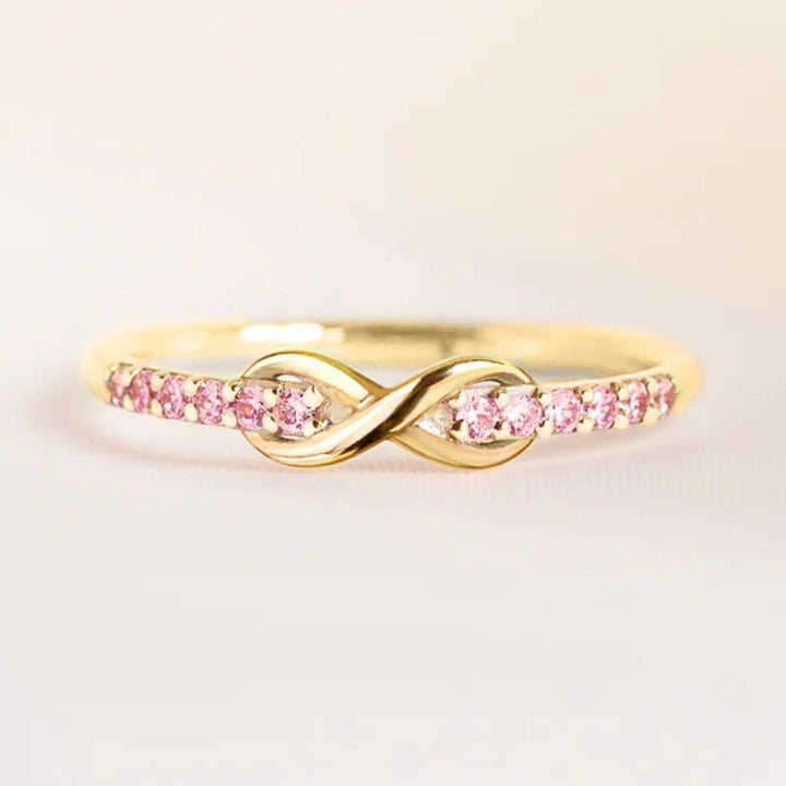 Infinity Knot Diamond Stackable Ring (Multi-Color Delicate Luxury Band)