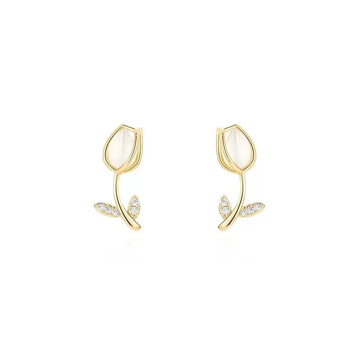 Tulip Cat's Eye Earring Set (Light Luxury Niche Fresh Earrings)