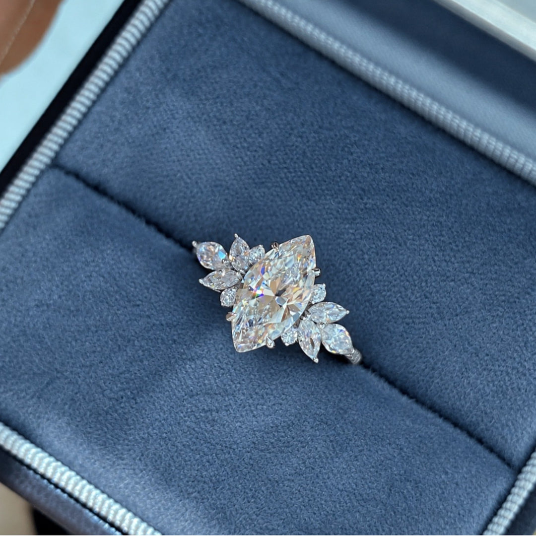 Marquise Cluster Diamond S925 Silver Ring