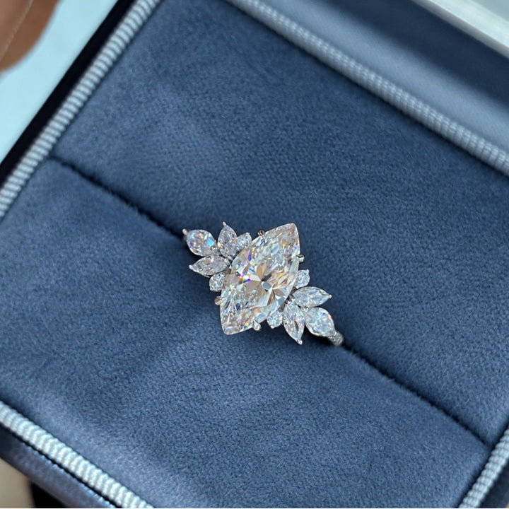 Marquise Cluster Diamond S925 Silver Ring