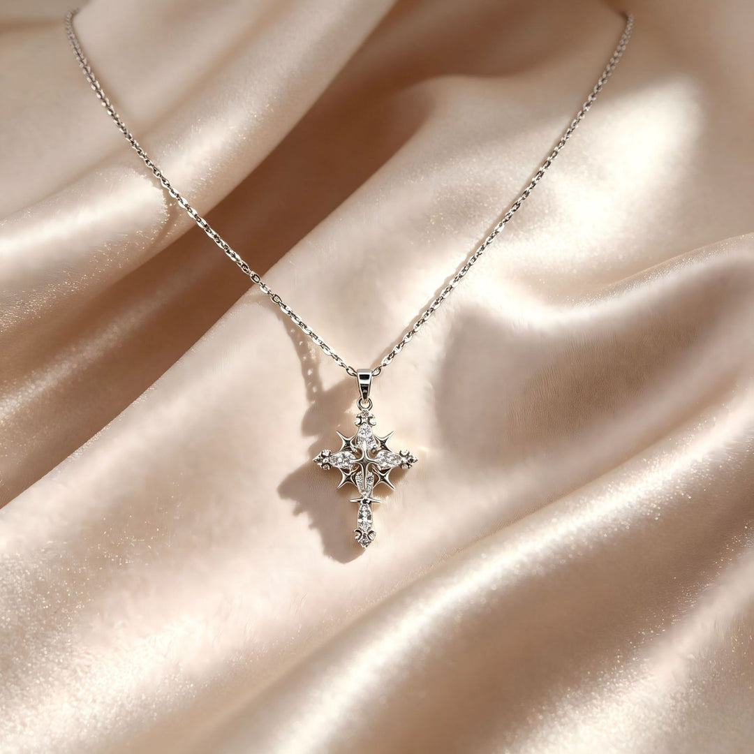 Star Cross Diamond Pendant Necklace