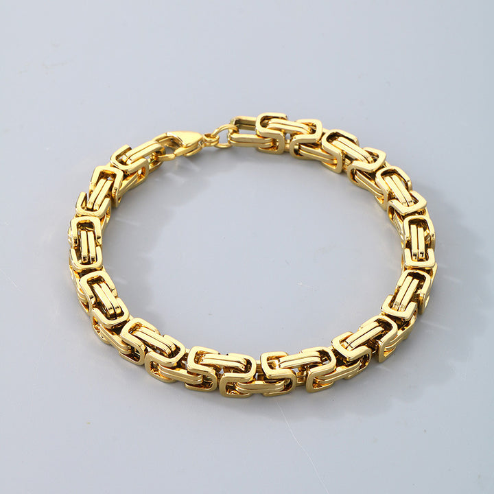 Byzantine Chain Geometric Titanium Steel Bracelet (Luxury Street Edgy Wristband)