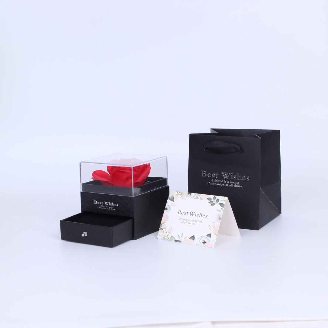 Preserved Rose Drawer Jewelry Gift Box Set, Multiple‑Color Options