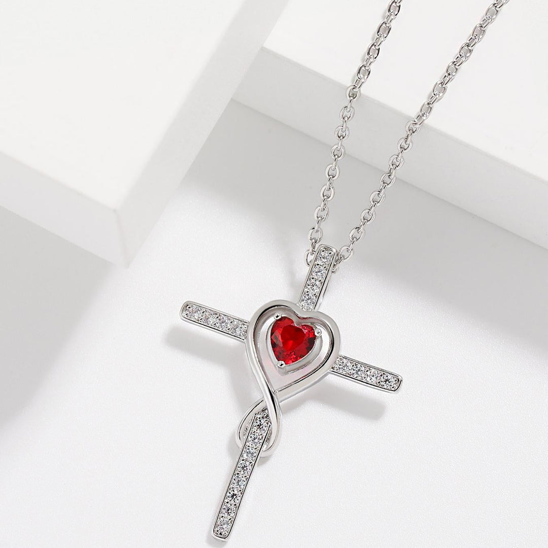 Infinity Heart Diamond Necklace, 3 Gem Color Preserved Rose Gift Box Set