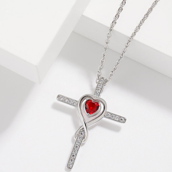 Infinity Heart Diamond Necklace, 3 Gem Color Preserved Rose Gift Box Set