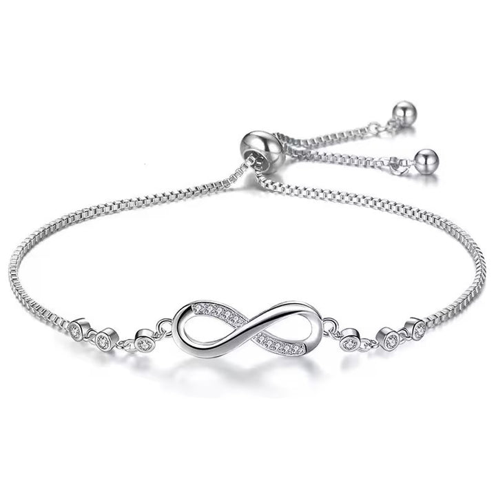 Infinity Knot Diamond Adjustable Bracelet (3 Colors Delicate Luxury Bangle)