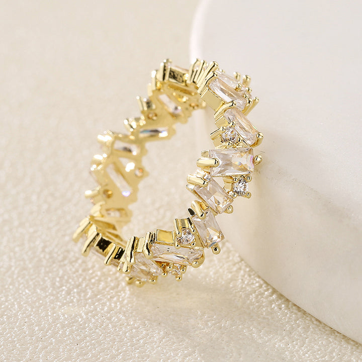 Irregular Baguette Diamond Full Eternity Band, Multi‑Color Options