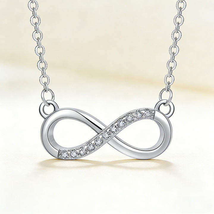 Infinity Knot Diamond Pendant Necklace (3 Colors Delicate Luxury Choker)