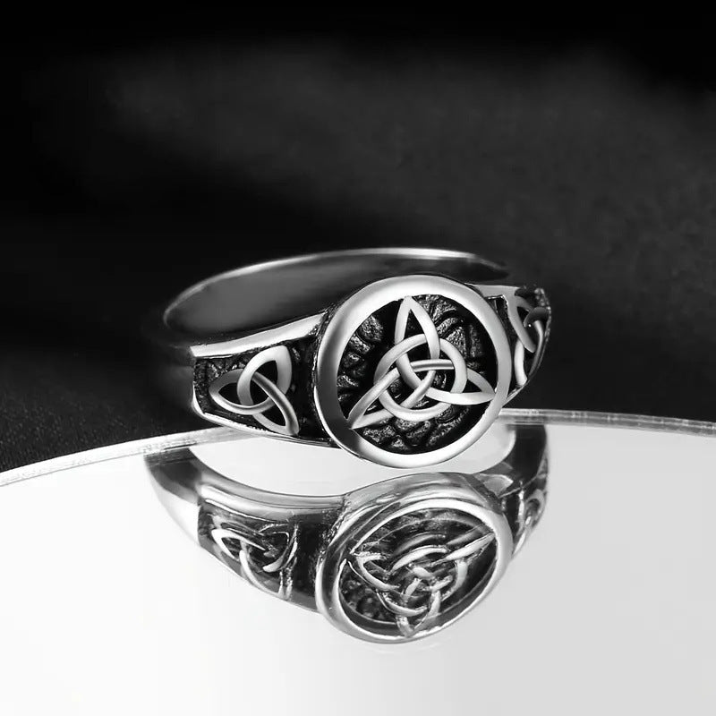 Celtic Knot Vintage Silver Ring Set (Light Luxury Niche Mystic Band)