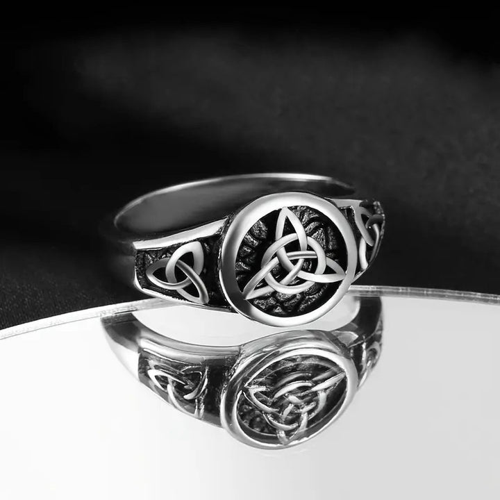 Celtic Knot Vintage Silver Ring Set (Light Luxury Niche Mystic Band)