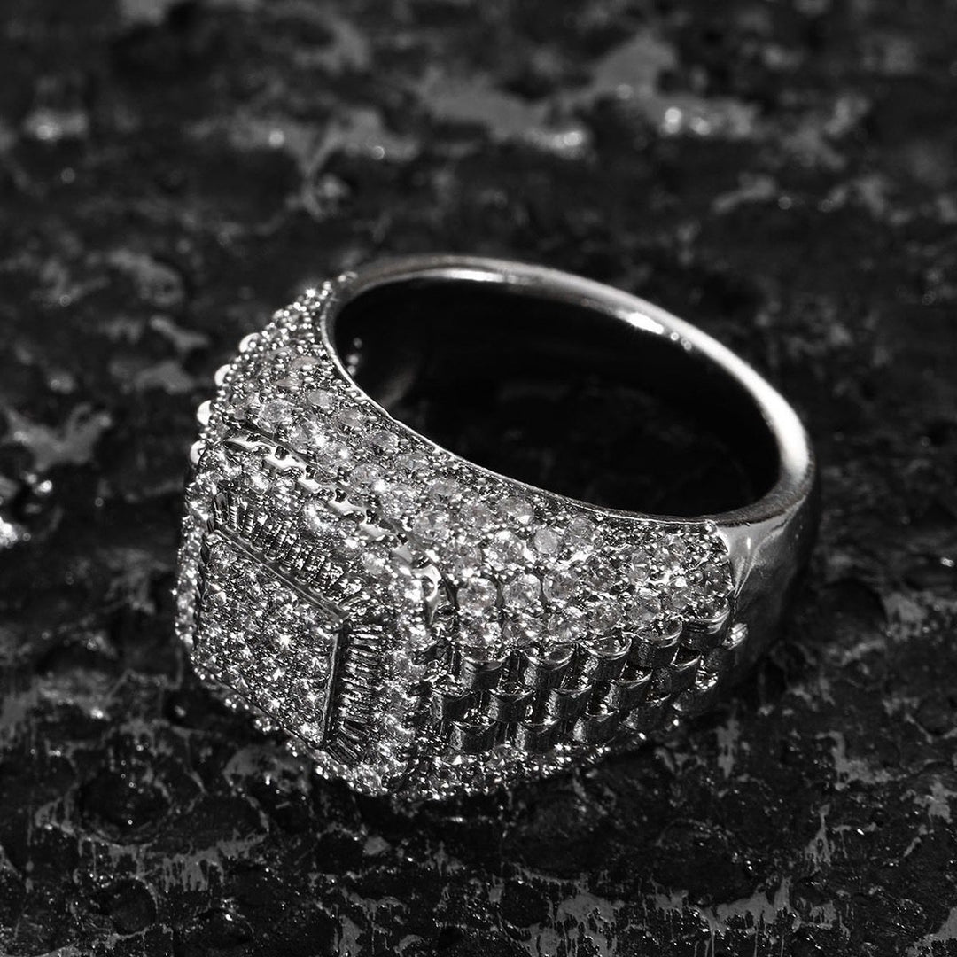 Pavé Watch Band Hip Hop Ring (Luxury Street Edgy Band)