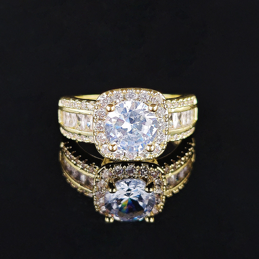 Cushion Halo Baguette Diamond Ring (Luxury Statement Engagement Band)