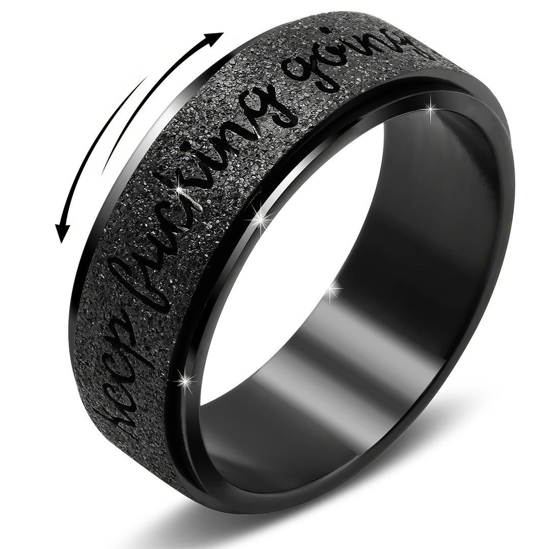 Inspirational Text Frosted Spinner Fidget Ring, 3‑Color Options