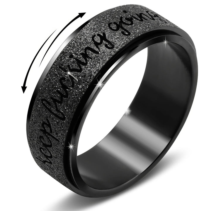 Inspirational Text Frosted Spinner Fidget Ring, 3‑Color Options