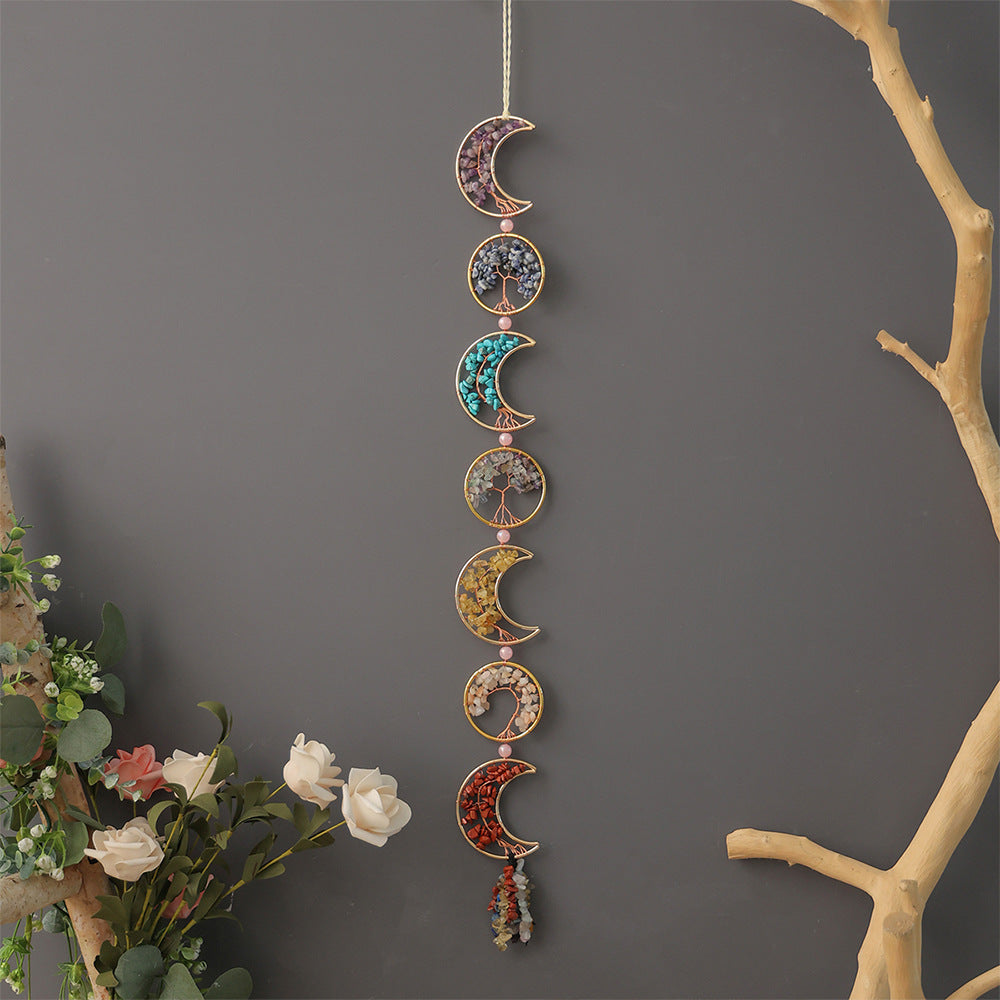 7-Chakra Natural Crystal Dreamcatcher Ornament (Healing Energy Style Series)