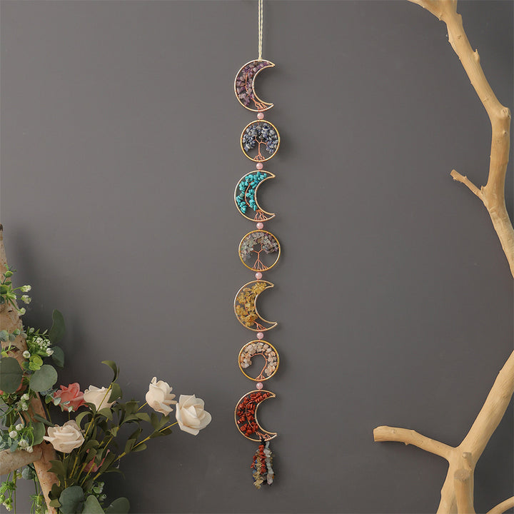 7-Chakra Natural Crystal Dreamcatcher Ornament (Healing Energy Style Series)