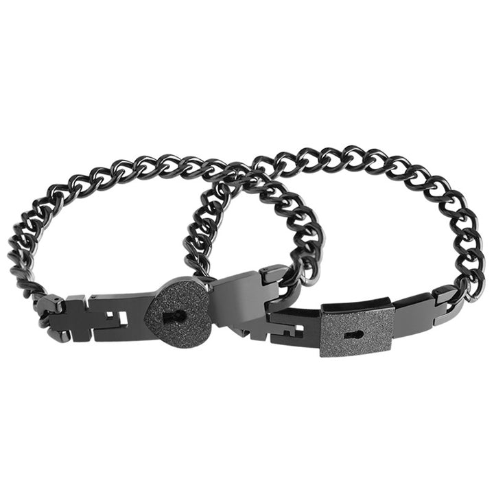 Couple Interlocking Heart Bracelets