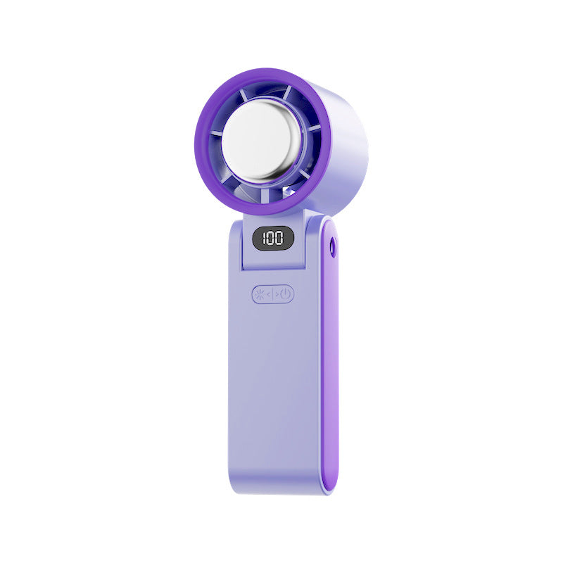 Foldable Turbo High-Speed Handheld Fan, Digital 100-Speed Boost Air Silent Pocket Rechargeable Fan, 4 Colors