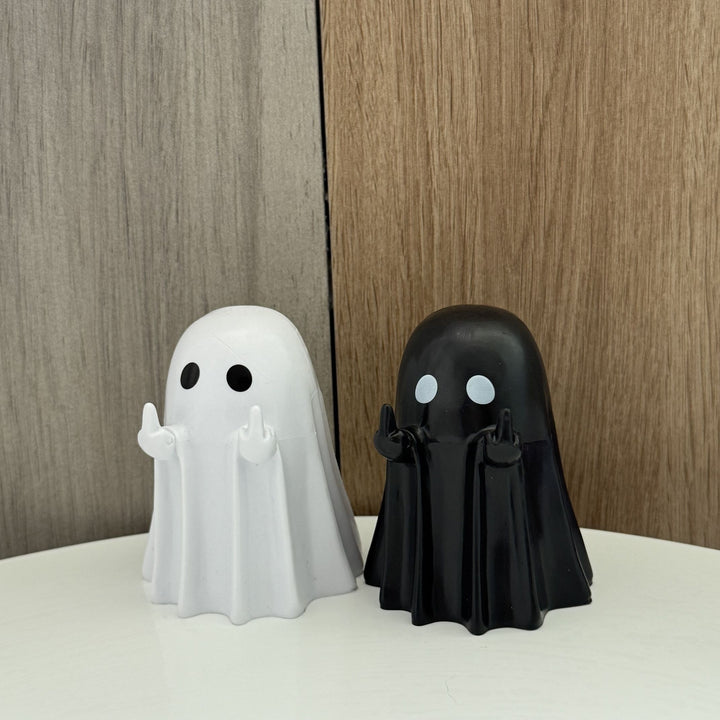 Funny Ghost Figurine with Middle Finger – Creative Desk Décor