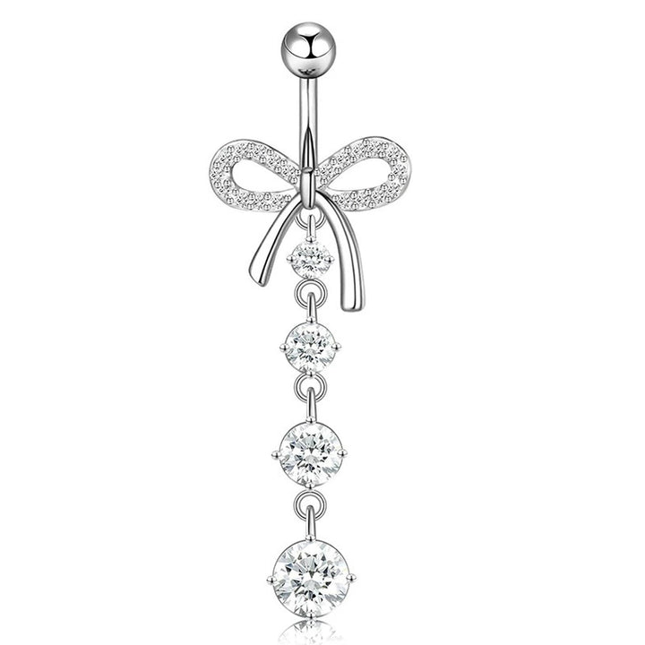 S925 Silver Diamond Pendant Belly Button Ring (Sweet-Cool Luxury Multi-Style)