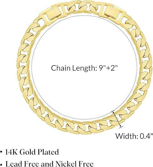 925 Sterling Silver Plated Cuban Link Chunky Chain Anklet