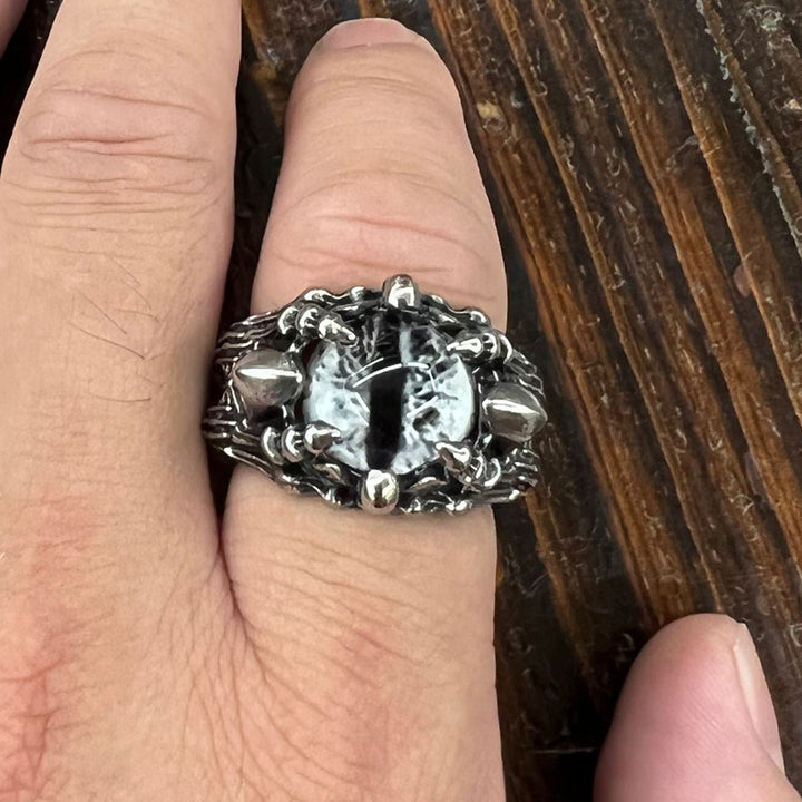 Evil Eye Gothic Punk Titanium Steel Ring (Dark Style Exaggerated Version)
