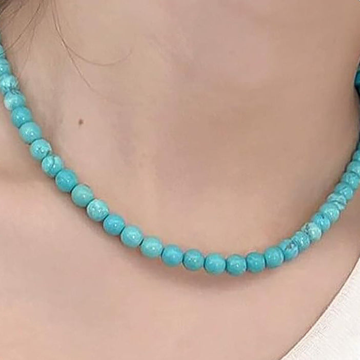 Bohemian Turquoise Multi-Layer Beaded Necklace (Vintage Ethnic Clavicle Chain)