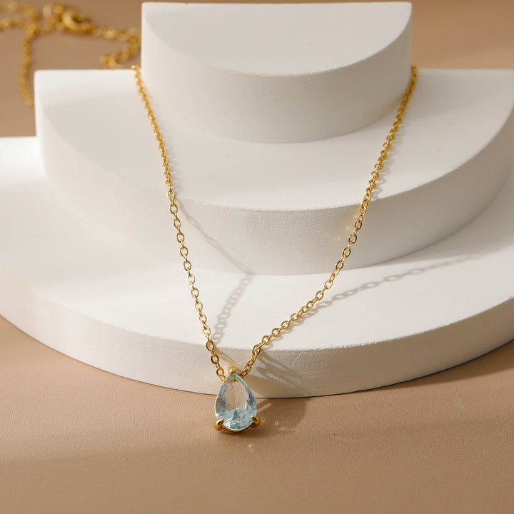 December Birthstone Teardrop Choker (Light Luxury Niche Rainbow Pendant Necklace)