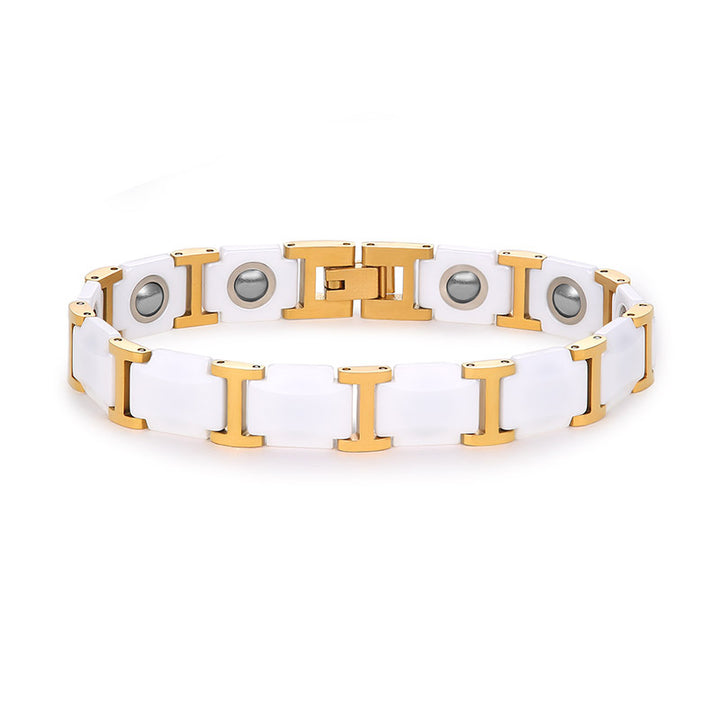 Men's Premium Magnetic Therapy Ceramic Bracelet – Stylish, Anti-Radiation & Health Balance