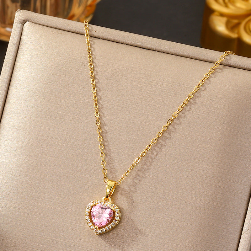 Heart Halo Diamond Necklace