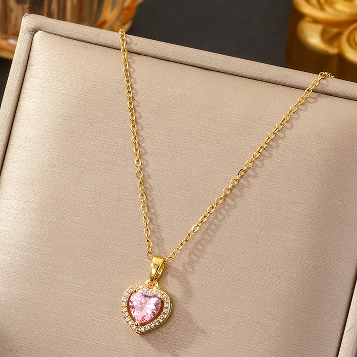 Heart Halo Diamond Necklace