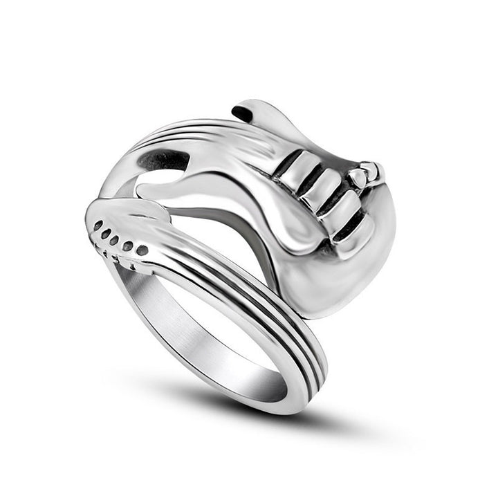 Vintage Rock Guitar Open Ring Set (Edgy Street Style Band)