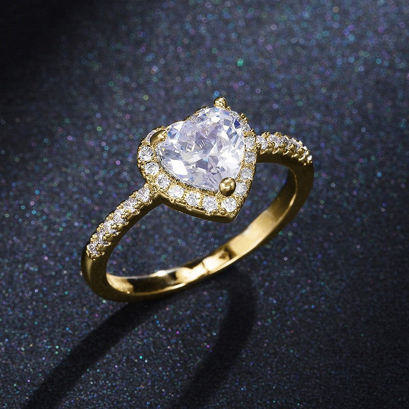 Heart Halo Diamond Ring (Multi-Color Options Luxury Statement Band)
