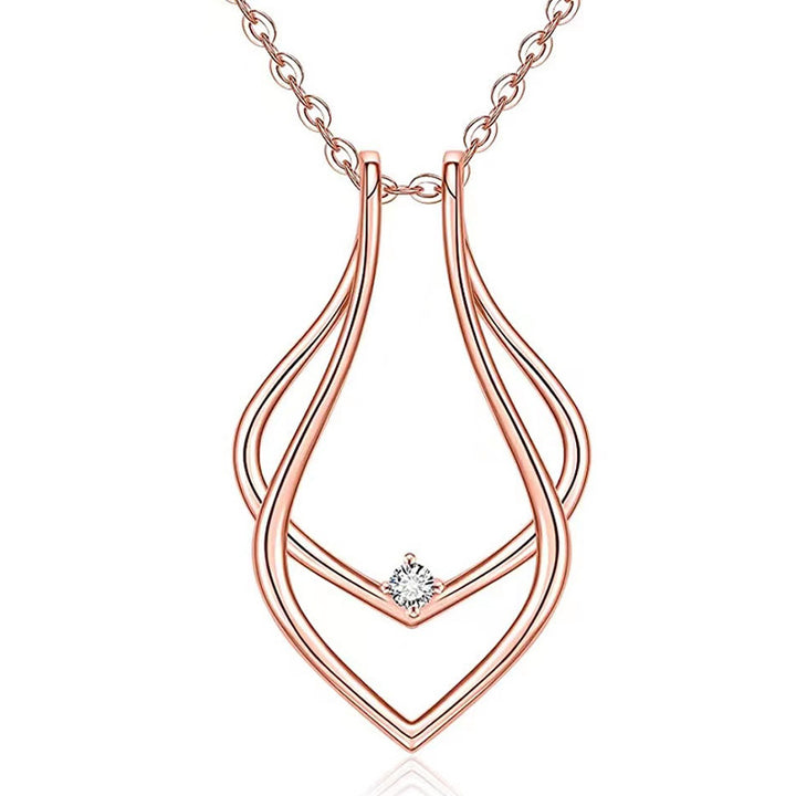 Double Layer Teardrop Diamond Pendant Necklace (3 Colors Minimalist Luxury Choker)