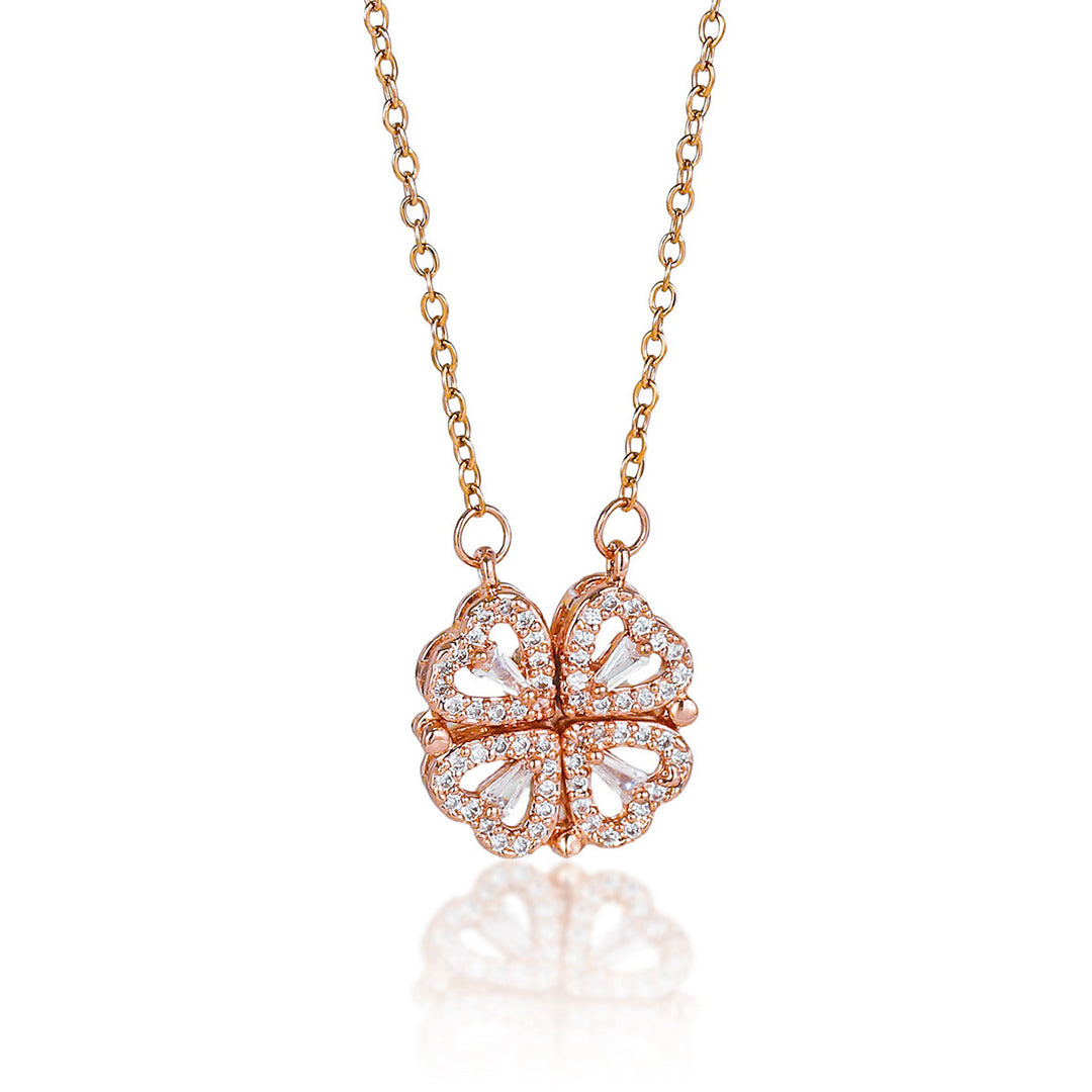 Transformable Heart Double Layer Choker Set (Light Luxury Niche Romantic Necklace)