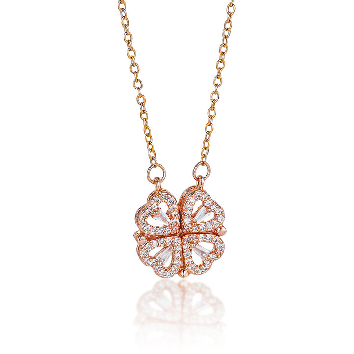 Transformable Heart Double Layer Choker Set (Light Luxury Niche Romantic Necklace)