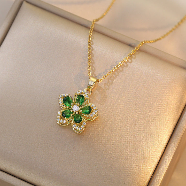 Anxiety-Relief Spinning Flower Necklace (Light Luxury Niche Healing Necklace)