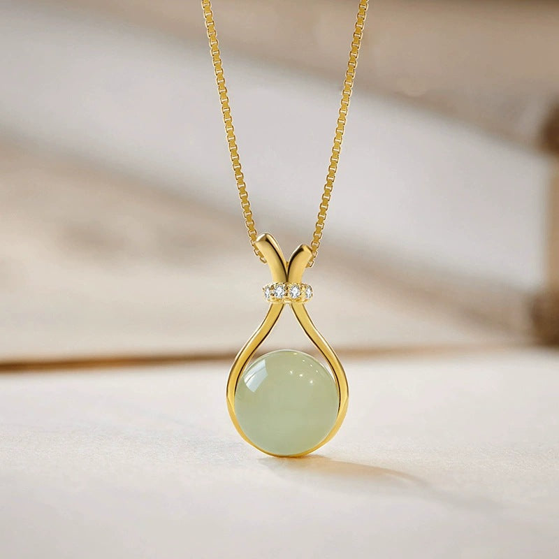 Droplet Gemstone Necklace Set (Light Luxury Niche Gentle Necklace)