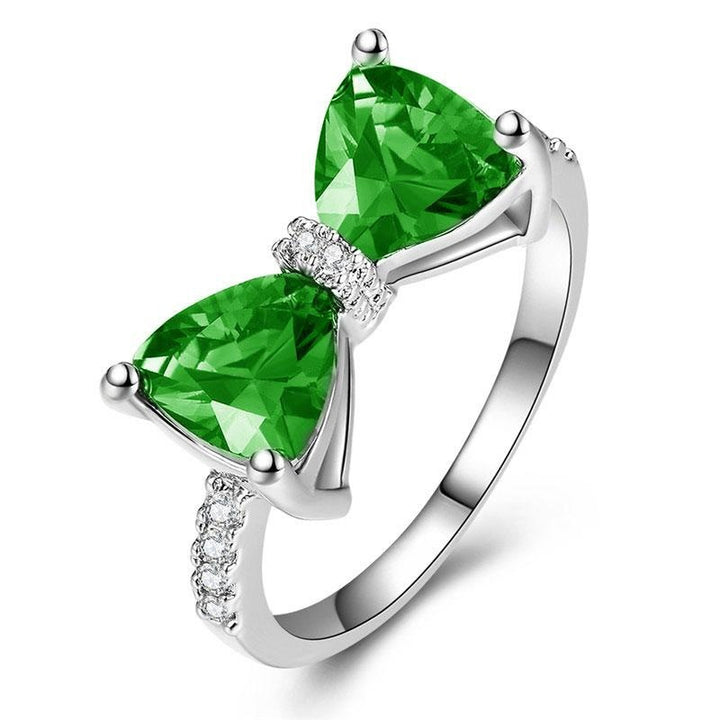 Bow Gemstone Ring Set (Light Luxury Niche Sweet Bands)