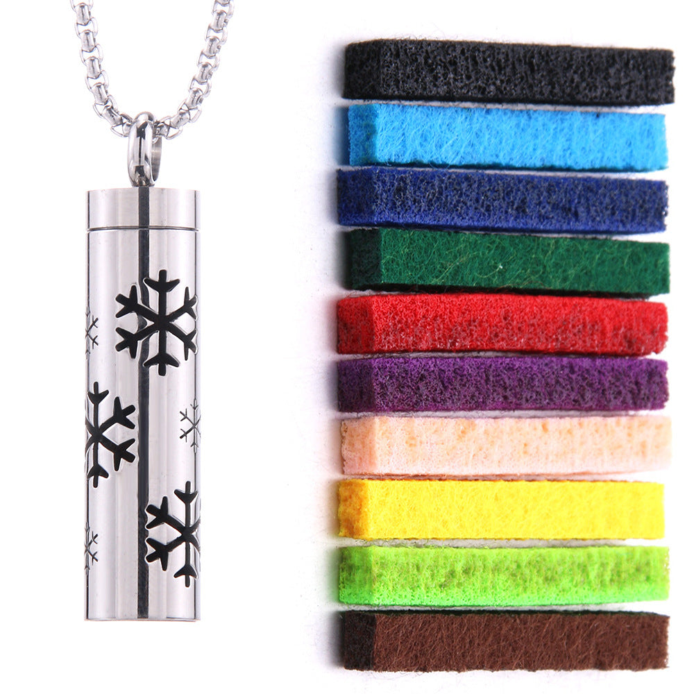 Cylindrical Hollow Aromatherapy Necklace Set (Light Luxury Niche Fragrance Necklace)